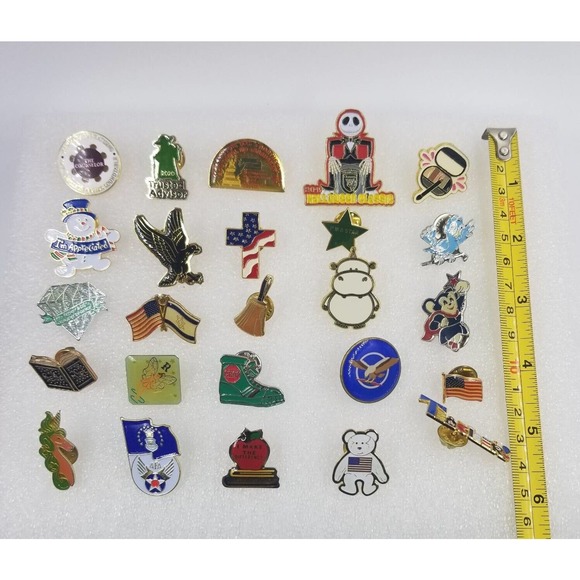 Mix Lot 25 Vintage Current Lapel Pins Assorted Themes Various Pinbacks - Picture 5 of 6
